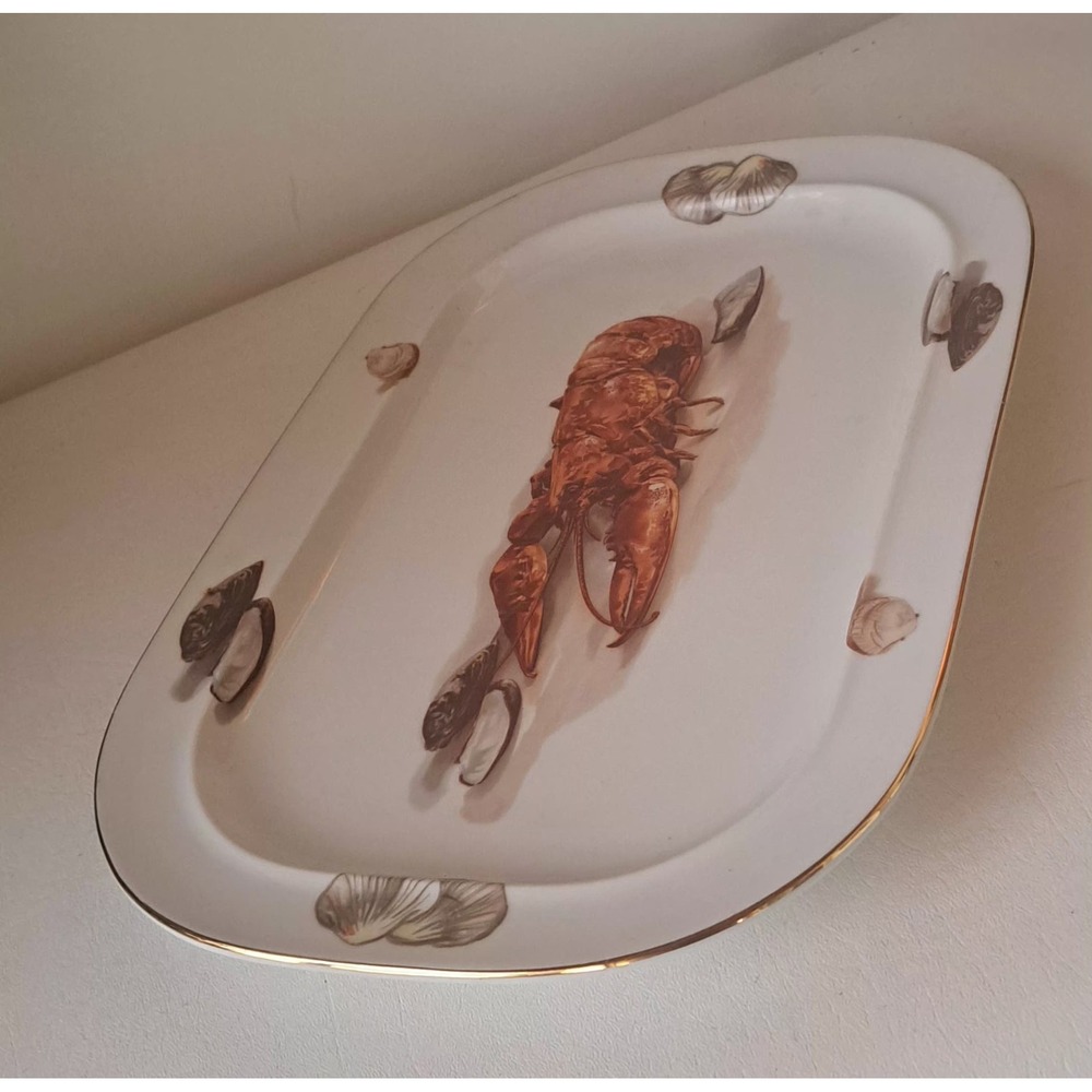 Vintage JKW Bavaria West Germany Lobster Serving Platter 15" X 10" - Picture 7 of 9
